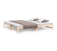 ""SALE 2025""Lit coulissant - 1 place - 2x(80x200) cm Bois de pin massif - Charge : 280 kg - CHILL81644