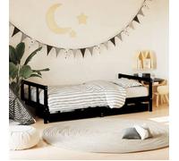 ""SALE 2025""Lit simple Adolescent - Cadre de lit d'enfants tiroirs noir 90x190cm - Bois de pin massif,23 Kg 5649