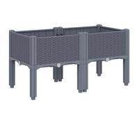 ""SALE 2025""Lit Surélevé de Jardin/Bac de Plantation MOOD - Jardinière avec pieds bleu gris 80x40x42 cm PP Chill690591