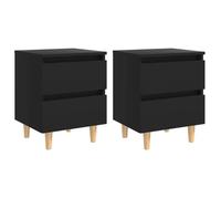 ""SALE 2025""Lot de 2 armoires de chevet - Table téléphone Chambre - avec pieds en pin - MOOD - Noir 40x35x50 cm Chill3500795