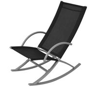""SALE 2025""Lot de 2 fauteuils relax/ Chaises à bascule de jardin - Ensemble de 2 pièces - Acier et textilène Noir Chill251813