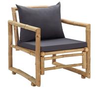 ""SALE 2025""Lot de 2 fauteuils relax/ Chaises de jardin avec coussins - Ensemble de 2 pièces - Bambou Chill174733