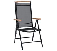 ""SALE 2025""Lot de 2 fauteuils relax/ Chaises de jardin pliables - Ensemble de 2 pièces - aluminium et textilène noir Chill732184
