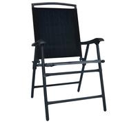 ""SALE 2025""Lot de 2 fauteuils relax/ Chaises de jardin pliables - Ensemble de 2 pièces - Textilène Noir Chill111577