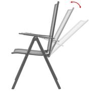 ""SALE 2025""Lot de 2 fauteuils relax/ Chaises empilables de jardin - Ensemble de 2 pièces - Acier Gris Chill527114