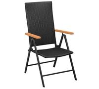 ""SALE 2025""Lot de 2 fauteuils relax/ Chaises empilables de jardin - Ensemble de 2 pièces - Résine tressée Noir Chill139707