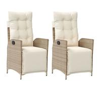""SALE 2025""Lot de 2 fauteuils relax/ Chaises inclinables de jardin - Ensemble de 2 pièces - avec repose-pied rotin Chill364700