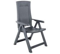 ""SALE 2025""Lot de 2 fauteuils relax/ Chaises inclinables de jardin - Ensemble de 2 pièces - Plastique Anthracite Chill305734