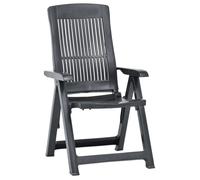 ""SALE 2025""Lot de 2 fauteuils relax/ Chaises inclinables de jardin - Ensemble de 2 pièces - Plastique Anthracite Chill961618