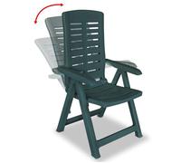 ""SALE 2025""Lot de 2 fauteuils relax/ Chaises inclinables de jardin - Ensemble de 2 pièces - Plastique Vert Chill698152