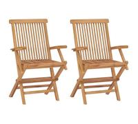 ""SALE 2025""Lot de 2 fauteuils relax/ Chaises pliables de jardin - Ensemble de 2 pièces - Bois de teck solide Chill964521