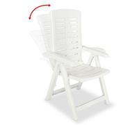 ""SALE 2025""Lot de 2 fauteuils relax/ - Ensemble de 2 pièces - Chaises inclinables de jardin Plastique Blanc Chill635440