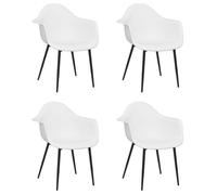 ""SALE 2025""Lot de 4 Chaises de Salon/Restaurant/ Chaises à manger - Ensemble 4 pièces Moderne - blanc PP Chill650341