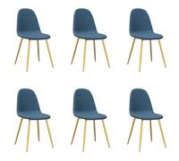 ""SALE 2025""Lot de 6 Chaises de Salon/Restaurant/ Chaises à manger - Ensemble 6 pièces Moderne - bleu velours Chill955003