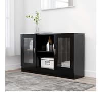 ""SALE 2025""Meuble bas bahut vaisselier - Armoire à vitrine Noir 120x30,5x70 cm - bois d'ingénierie,29,4 Kg 4375