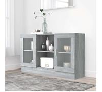 ""SALE 2025""Meuble bas bahut vaisselier - Armoire à vitrine - Sonoma gris - 120x30,5x70 cm - bois d'ingénierie,29,4 Kg 7077