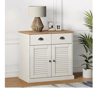 ""SALE 2025""Meuble bas bahut vaisselier - Buffet avec tiroirs VIGO 78x40x75 cm blanc - Bois massif de pin,20,65 Kg 3431