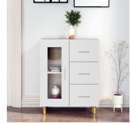 ""SALE 2025""Meuble bas bahut vaisselier - Buffet blanc 69 5x34x90 cm - bois d'ingénierie 30 Kg 6838