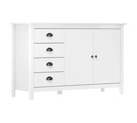 ""SALE 2025""Meuble bas bahut vaisselier - Buffet Hill Blanc 130x40x80 cm Bois de pin solide,27,4 Kg 6316