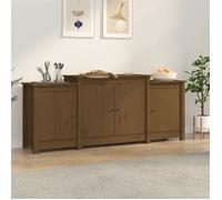 ""SALE 2025""Meuble bas bahut vaisselier - Buffet - Marron miel - 164x37x68 cm - Bois massif de pin,30 Kg 6432