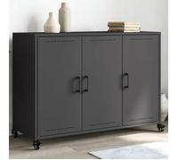 ""SALE 2025""Meuble bas bahut vaisselier - Buffet noir 100,5x39x72 cm acier laminé à froid,25 Kg 9888