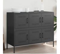""SALE 2025""Meuble bas bahut vaisselier - Buffet noir 100,5x39x79 cm acier,23,47 Kg 3877