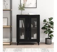 ""SALE 2025""Meuble bas bahut vaisselier - Buffet noir 69,5x34x90 cm - bois d'ingénierie,27,3 Kg 2782