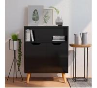 ""SALE 2025""Meuble bas bahut vaisselier - Buffet noir brillant - 60x30x72 cm - bois d'ingénierie,15,4 Kg 8102