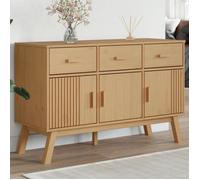 ""SALE 2025""Meuble bas bahut vaisselier - Buffet OLDEN marron 114x43x73 5 cm - Bois massif de pin 30 75 Kg 8670