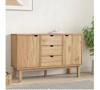 ""SALE 2025""Meuble bas bahut vaisselier - Buffet OTTA 113 5x43x73 cm - Bois massif de pin 30 5 Kg 3042