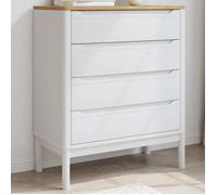 ""SALE 2025""Meuble bas bahut vaisselier - Commode FLORO blanc - Bois de pin massif,22,9 Kg 5702