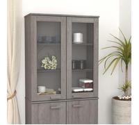 ""SALE 2025""Meuble bas bahut vaisselier - Dessus de buffet HAMAR - gris clair - 85x35x100 cm Bois de pin,22,5 Kg 6880