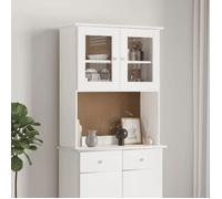 ""SALE 2025""Meuble bas bahut vaisselier - Dessus de commode ALTA blanc 77x30x92 cm - Bois massif de pin,15,48 Kg 2835