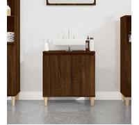 ""SALE 2025""Meuble bas sous évier - Meuble d'évier - Chêne marron - 58x33x60 cm - bois d'ingénierie,13,86 Kg 8787