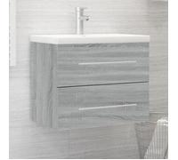 ""SALE 2025""Meuble bas sous évier - Meuble lavabo avec bassin intégré - Sonoma gris - bois d'ingénierie,27,08 Kg 8661