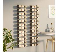 ""SALE 2025""Meuble Range Bouteille - Casier à vin mural - pour 12 bouteilles - Lot de 2 - Doré Fer,6,1 Kg 3718