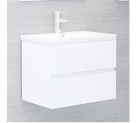""SALE 2025""Meuble salle de bain suspendu - Armoire d'évier - Blanc 60x38,5x45 cm - Bois d’ingénierie,14,7 Kg 3527