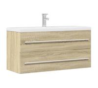 ""SALE 2025""Meuble salle de bain suspendu - Armoire d'évier - Chêne sonoma - 100x38,5x48 cm - Aggloméré,19,6 Kg 3852