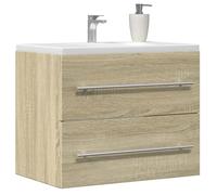 ""SALE 2025""Meuble salle de bain suspendu - Armoire d'évier - Chêne sonoma - 60x38,5x48 cm - Aggloméré,14,1 Kg 9083