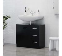 ""SALE 2025""Meuble salle de bain suspendu - Armoire d'évier - Noir 63x30x54 cm - bois d'ingénierie,16,73 Kg 3742