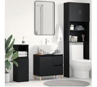 ""SALE 2025""MEUBLE SOUS VASQUE - Meuble Lavabo Noir Chêne 65x33x60 cm Bois d'ingénierie - Aspect élégant* 6277503