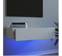""SALE 2025""Meuble TV avec éclairage LED - Armoire Basse Stéréo - blanc 60x35x15,5 cm,9,03 Kg 1843