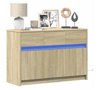 ""SALE 2025""Meuble TV avec LED - Armoire Basse Stéréo - Chêne sonoma - 91x34x61 cm - bois d'ingénierie,29,51 Kg 8141