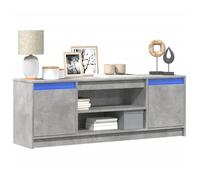 ""SALE 2025""Meuble TV avec LED - Armoire Basse Stéréo - Gris béton - 139,5x34x50 cm - bois d'ingénierie,27,6 Kg 2982