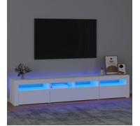 ""SALE 2025""Meuble TV avec lumières LED - Armoire Basse Stéréo - Blanc 210x35x40 cm,45,14 Kg 4109