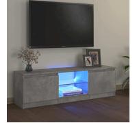 ""SALE 2025""Meuble TV avec lumières LED - Armoire Basse Stéréo - Gris béton - 120x30x35,5 cm,20 Kg 5190