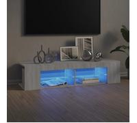 ""SALE 2025""Meuble TV avec lumières LED - Armoire Basse Stéréo - Sonoma gris - 135x39x30 cm,22,89 Kg 3777