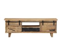 ""SALE 2025""Meuble TV Bas sur Pieds MOOD - Table Télé 120x30x40 cm - Bois massif de manguier Chill6962826