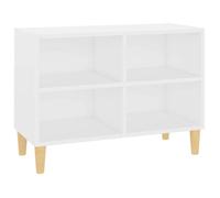 ""SALE 2025""Meuble TV Bas sur Pieds MOOD - Table Télé avec pieds en bois massif Blanc 69,5x30x50 cm Chill6183252