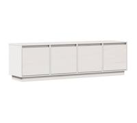 ""SALE 2025""Meuble TV Bas sur Pieds MOOD - Table Télé Blanc 156x37x45 cm - Bois de pin massif Chill3653397
